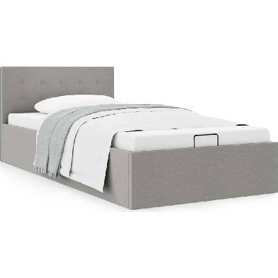 vidaXL 285576 Rám postele s úložným prostorem textil / barva světle šedá
