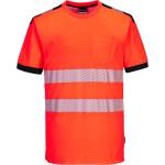 Portwest hi-vis pw3 t181 / Функционална светлоотразителна риза - hv червено/черно s (t181rbks)