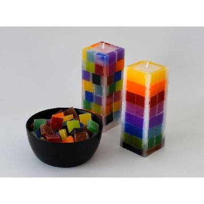 Parafínové kostičky barevné 20 x 20 x 5 mm HNĚDÉ bal. 250 g