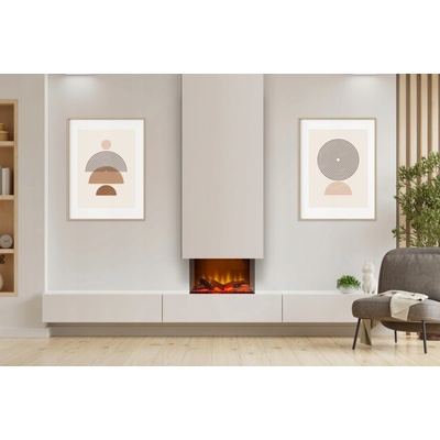 Acantha Aspire Nástěnný krb s funkcí vytápění elektrický 50 2000 W 55,5 x49x23,5 cm černý