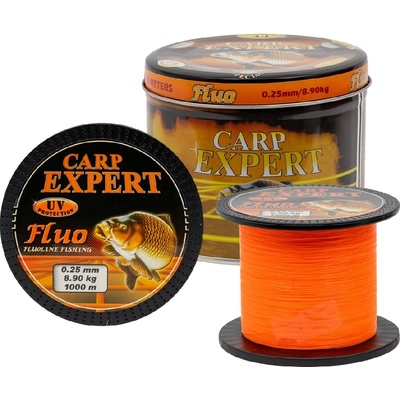 Carp Expert V Plechovej Dóze UV Fluo orange 1000 m 0,25 mm 8,9 kg