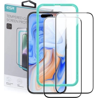 ESR Протектор за iPhone 15 / iPhone 16 (комплект от 2) - ESR закалено стъкло - черен