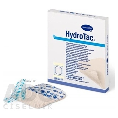 HydroTac krytie na rany penové hydropolymérové impregnované gelom 12,5 x 12,5 cm 10 ks