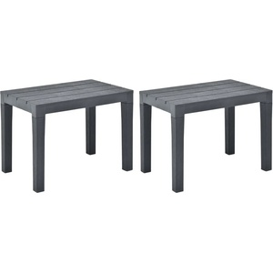 vidaXL Градински пейки, 2 бр, антрацит, пластмаса (48781)