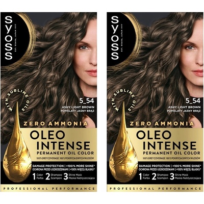 Syoss Oleo Intense barva na vlasy 5-54 Popelavá světle hnědá x2