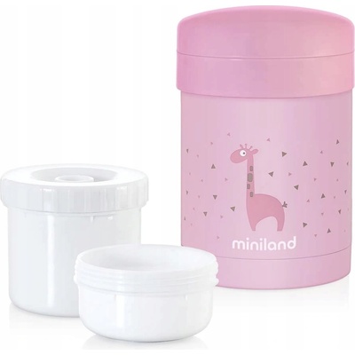 MINILAND Termoska Thermic a kelímky na jedlo Pink 0,7 l