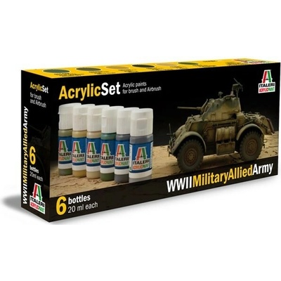 Italeri Sada farieb Acryl Set WWII Military Allied Army