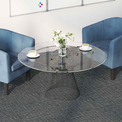 vidaXL Килимна плочка Бетонно сиво 50 x 50 cm 4 бр. ПП и Битум (42032489)