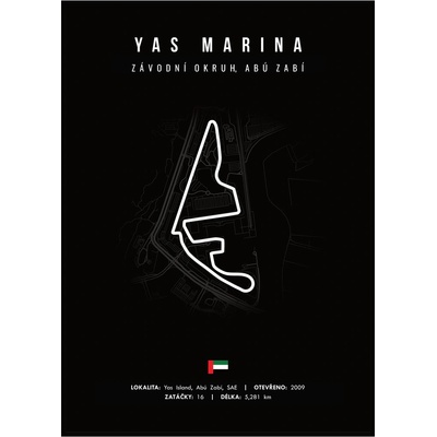 Jen tak z lásky Plakát Závodní okruhy Rozměr plakátu: 40 x 50 cm, Závodní okruh: Yas marina, Barevná varianta: Černá