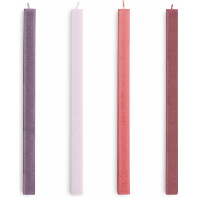 HAY Svíčky Square Candle set 4ks, reds and bordeaux - HAY Svíčka Square Candle Reds and Bordeaux – set 4 ks, multi barva, vosk