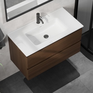 Bath Deluxe Шкаф за баня с умивалник kenwood 91 см орех/бял (setbt0124b)