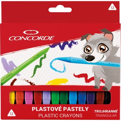 Concorde Plastové pastely trojhranné 12 ks A65343