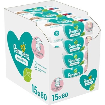 Image 1 of Pampers Мокри кърпички Pampers Sensitive - 15×80 броя
