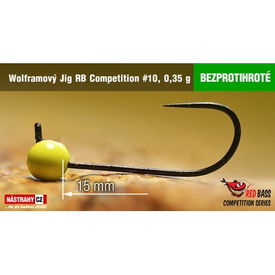 NASTRAHY.cz Bezprotihrotý wolframový Jig RB Competition #10 14 mm 0,35 g Fluo 5 ks