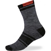 Biotex Cyklistické ponožky klasické CALORE MERINO šedá/čierna
