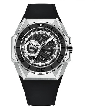 Pagani Мъжки часовник Pagani Design Appose, Автоматичен, Естествена кожа, Черен / Черен (PD-YS007-BLACK-BLACK)