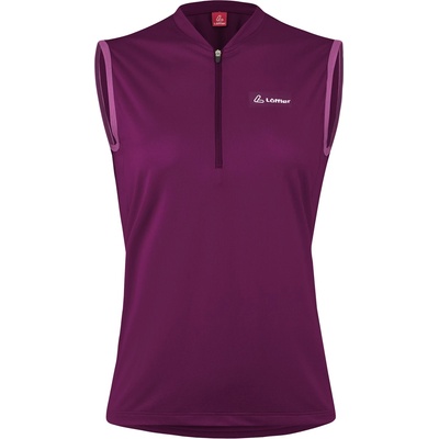 Löffler Дамски потник за колоездене Löffler Women's Bike Sleeveless Shirt Half-Zip Plain Cycling singlet - Bordeaux - размер 38 (EU) (156-2422-0412)