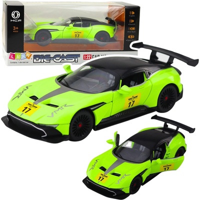 LeanToys Sportovní auto s natahovacím motorem světly zvuky zelené LEAN Toys 1:22