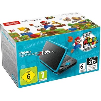 Nintendo New 2DS XL Black & Turquoise + Super Mario 3D Land