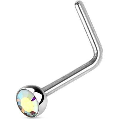 Šperky4U zahnutý piercing do nosu s kamínkem N0044-AB