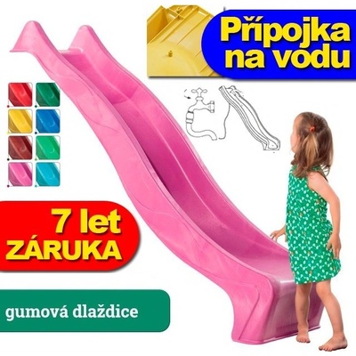 Monkey´s Home Skluzavka s přípojkou na vodu tmavě růžová 2,90 m