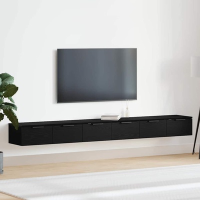 vidaXL Стенно монтиран шкаф 2 бр. Черния дъб 102 x 30 x 20 см (3333075)