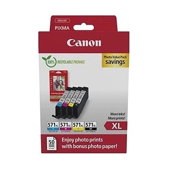 Canon originální ink CLI-571XL BK/C/M/Y PHOTO VALUE, 0332C006, CMYK (0332C006)