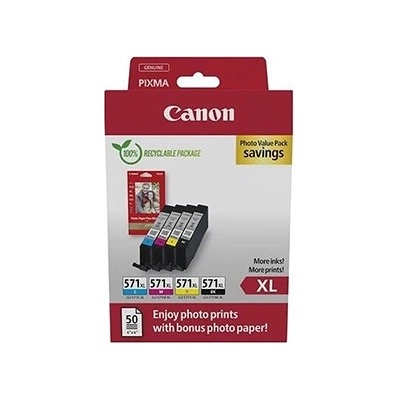 Canon CLI-571XL 0332C006 цвят (CMYK) оригинален комплект касети (0332C006)