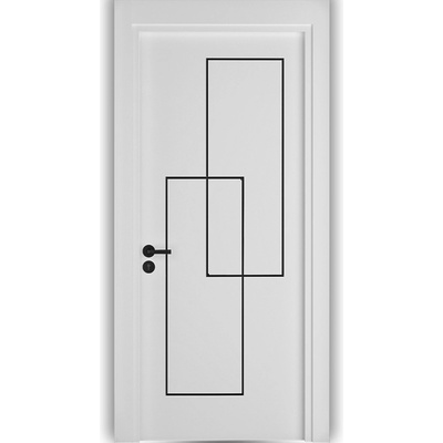 Vexo Интериорна врата Инфинити - бял мат - черни лайсни (цена без монтаж)