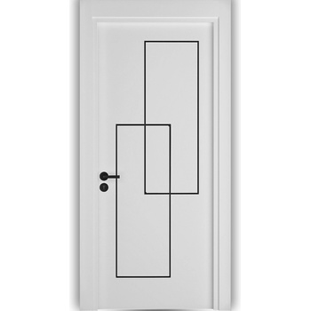 Image 1 of Vexo Интериорна врата Инфинити - бял мат - черни лайсни (цена без монтаж)