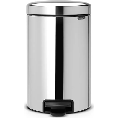 Brabantia Кош за смет с педал Brabantia NewIcon 12L, Brilliant Steel, метална кофа (649033)