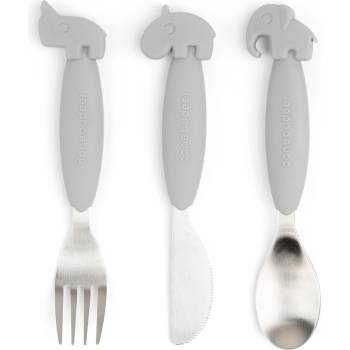 Done by deer Детски прибори за хранене Easy Grip сиви 3 части (1126865)