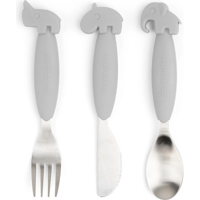 Done by deer Детски прибори за хранене Easy Grip сиви 3 части (1126865)