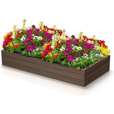 Vyvýšený záhon Prosperplast BASE WOODY hnědý 149,2 cm
