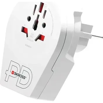 SKROSS Адаптер SKROSS World to Europe 1500295E, USB, Бял (1500295E)