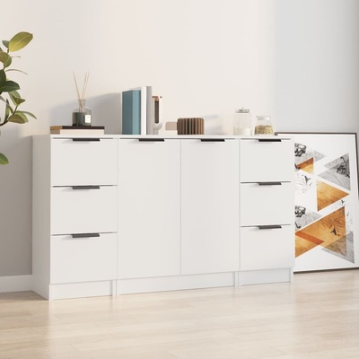 zahrada-XL Příborníky 3 ks bílá kompozitní dřevo