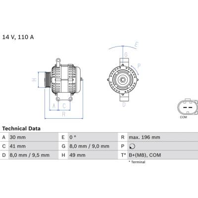 Alternátor BOSCH 0 986 046 130