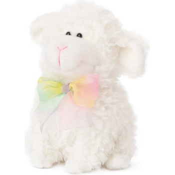 Амек Тойс Плюшена играчка Амек Тойс - Бяла овчица с цветна панделка, 28 cm (10828)