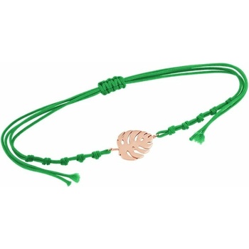 Eppi strieborný povrázkový náramok s listom Monstera BR44696