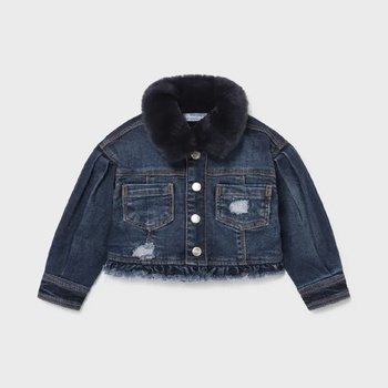 Image 1 of MAYORAL Дънково яке с яка с косъм за бебе момиче Майорал