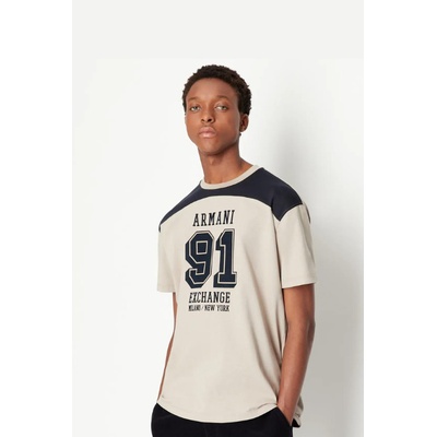 Armani Exchange 6LZTLGZJGAZ pánské tričko béžové