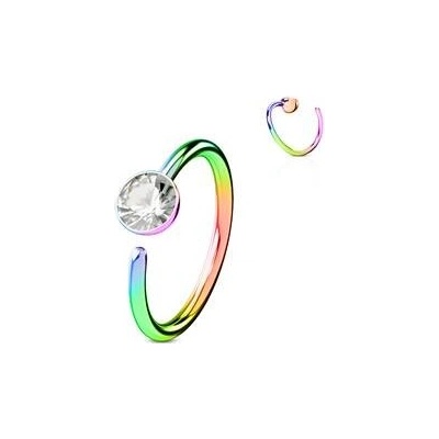 Šperky4U Duhový piercing do nosu/ucha kruh N0157