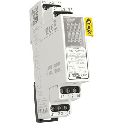 ELKO EP ELKOEP Relé VS308K 3P 8A 230VAC/24VDC rudá 8595188122696
