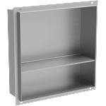 Mexen X-Wall-NR вградена нишова полица без ръб с рафт 30 x 30 см, инокс - 1911303010S (1911303010S)