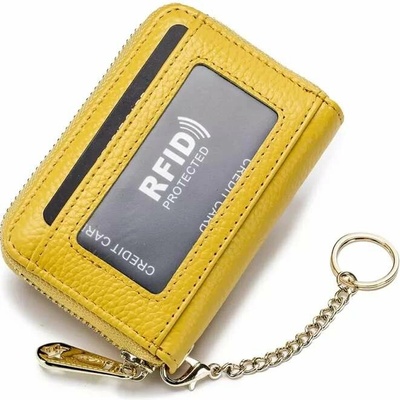 Kožená peňaženka s ochranou RFID žltá