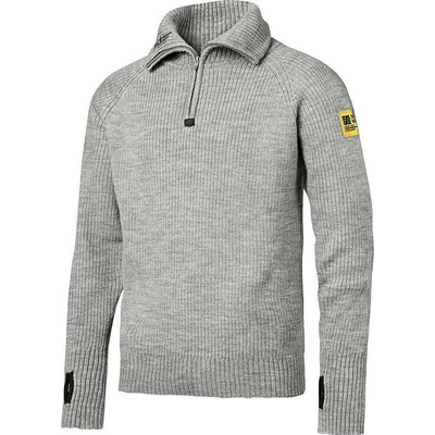 Snickers Workwear Vlněný svetr s ½zipem šedá