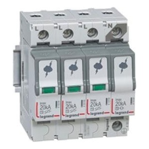 Legrand Катоден отводител тип 2 SPD 20kA 320V 3P+N R - 412227 (412227)