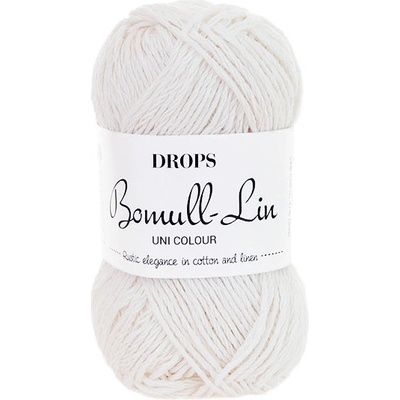 Příze DROPS Bomull-Lin 01 - bílá