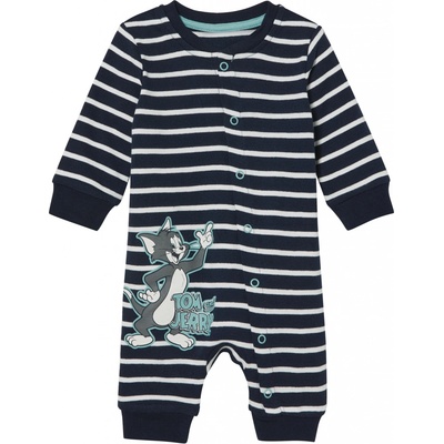 Chlapecký overal na spaní s BIO bavlnou pruhy