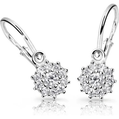 Cutie Diamonds trblietavé detské náušnice z bieleho zlata s briliantmi DC2749-10-10-X-2